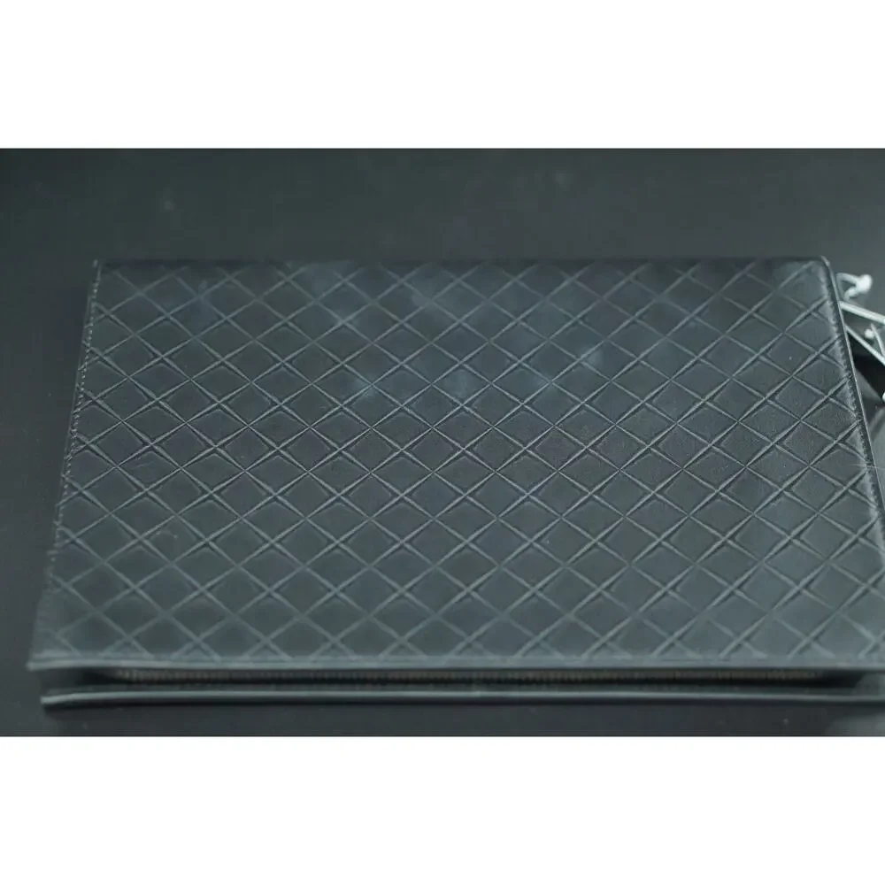 Bottega Veneta Intrecciato Leather Document Case Woven Bag $1090 Black Pad